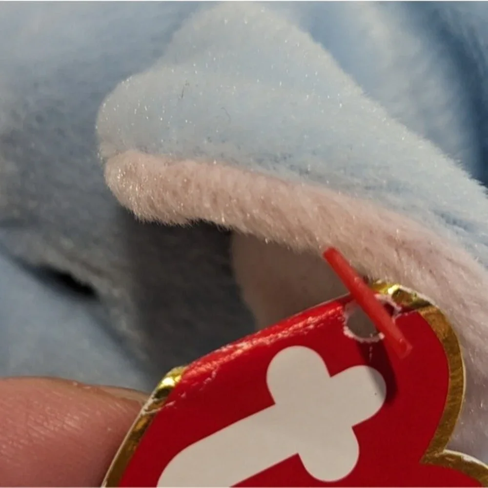 Ty Beanie Baby Peanut The Elephant Light Blue PVC Pellets 1995 - Picture 7 of 12